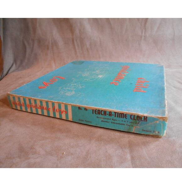 Vintage No 40 Teach-A-Time Clock w/Original Box Child Guidance Toys Complete - Picture 9 of 10